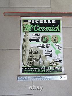 Publicité affiche ancienne MC CORMICK MACHINE AGRICOLE art populaire TRACTEUR