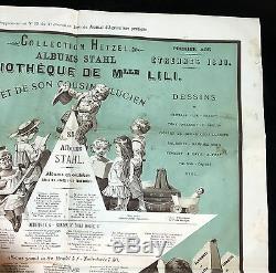 Rare Affiche 1880 Etrennes Hetzel Jules Verne Stahl