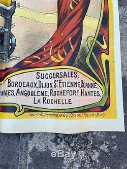 RARE AFFICHE ANCIENNE Chapellerie Trois Six Quatre Huit NO AIR FRANCE 1900