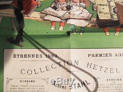 Rare Affiche Couleurs 1883 Etrennes Hetzel Stahl Amand Amsterdam Details