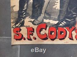 Rare Affiche S F Cody & Family Buffalo Bill