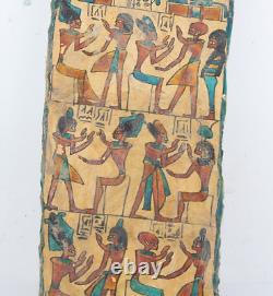 RARE ANCIEN ANTIQUE ÉGYPTIEN LE ROI RAMSES II et sa femme Nefertari Wood Stella