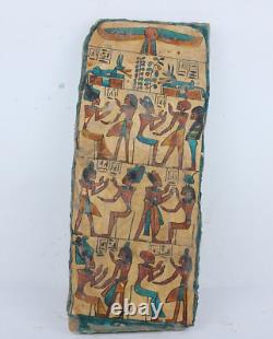 RARE ANCIEN ANTIQUE ÉGYPTIEN LE ROI RAMSES II et sa femme Nefertari Wood Stella