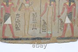 RARE ANCIEN ÉGYPTIEN ANTIQUE Osiris, Isis, Ramsès avec Tut et Nefertari Stella