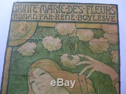 RARE Affiche ancienne PAUL BERTHON Art Nouveau SAINTE -MARIE-DES-FLEURS