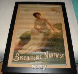 Rare Affiche Biscuiterie Nantaise Bn 1902 Edouard Bisson Chromolithographique