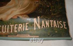 Rare Affiche Biscuiterie Nantaise Bn 1902 Edouard Bisson Chromolithographique