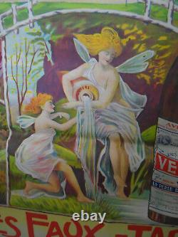 Rare Affiche Originale Eaux Minerales Vernet Ardeche Art Nouveau Publicitaire