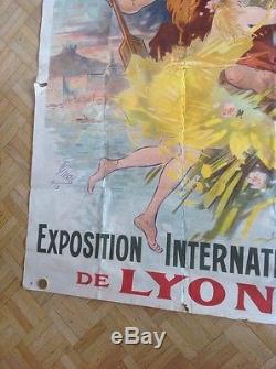 Rare Affiche Poster Exposition Internationale De Lyon 1914 World Fair Imp Chaix