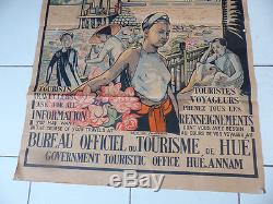 Rare Affiche Tourisme l'Annam VIET NAM Hué illustrée Alix de Fautereau A VOIR