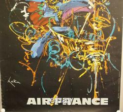 Rare Affiche poster plakat Air France G. Mathieu S. T. O Amérique du Sud 1967 Engl