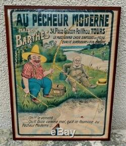 Rare Ancienne Affiche Au Pêcheur Moderne Tours