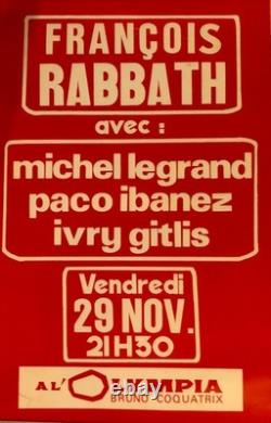 Rare Ancienne affiche FOLK Paris BRUNO COQUATRIX