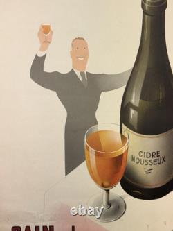 Rare Petite affiche ancienne Buvez Du Cidre Français Boisson Nationale Par Solon