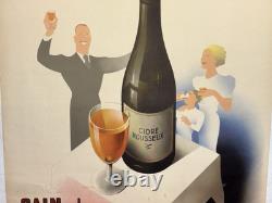 Rare Petite affiche ancienne Buvez Du Cidre Français Boisson Nationale Par Solon