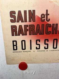 Rare Petite affiche ancienne Buvez Du Cidre Français Boisson Nationale Par Solon