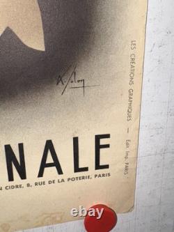 Rare Petite affiche ancienne Buvez Du Cidre Français Boisson Nationale Par Solon