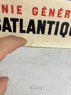 Rare Petite affiche ancienne Compagnie G Transatlantique Antilles Venezuela