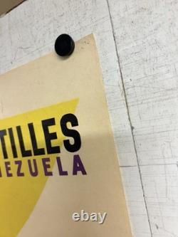 Rare Petite affiche ancienne Compagnie G Transatlantique Antilles Venezuela