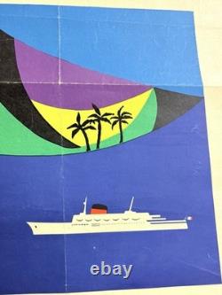Rare Petite affiche ancienne Compagnie G Transatlantique Antilles Venezuela