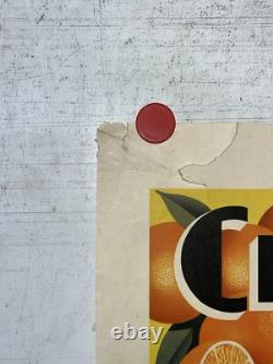 Rare Petite affiche ancienne Limonade Crush Bouteille Gazeifiée Crushy