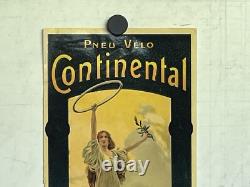 Rare Petite affiche ancienne Pneu Continental 1900 Statue Liberté Vitrophanie