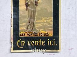 Rare Petite affiche ancienne Pneu Continental 1900 Statue Liberté Vitrophanie
