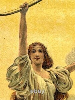 Rare Petite affiche ancienne Pneu Continental 1900 Statue Liberté Vitrophanie