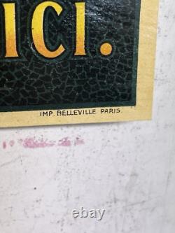 Rare Petite affiche ancienne Pneu Continental 1900 Statue Liberté Vitrophanie