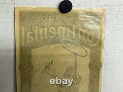 Rare Petite affiche ancienne Pneu Continental 1900 Statue Liberté Vitrophanie