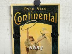 Rare Petite affiche ancienne Pneu Continental Statue Liberté Début 1900