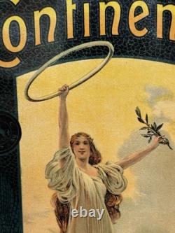 Rare Petite affiche ancienne Pneu Continental Statue Liberté Début 1900
