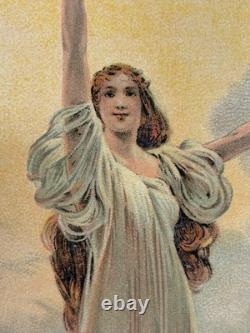 Rare Petite affiche ancienne Pneu Continental Statue Liberté Début 1900
