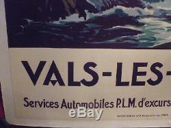 Rare affiche PLM Vals les Bains par Lacaze 1930 entoilée