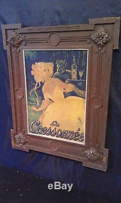 Rare affiche Pub encadrée La Cressonnée vers 1900 Absinthe, Bistro! Déco