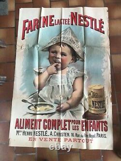 Rare affiche ancienne 1900 Nestle farine lactee bebe