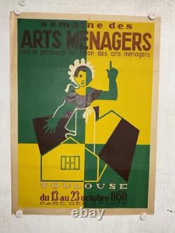 Rare affiche ancienne Art Ménager Toulouse 1950
