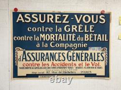 Rare affiche ancienne Assurance Agricole Grêle Mortalité Bétail 1923 Rare affiche ancienne Assurance Agricole Grêle Mortalité Bétail 1923