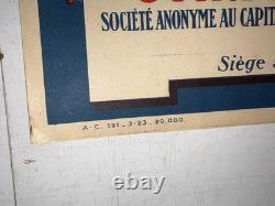 Rare affiche ancienne Assurance Agricole Grêle Mortalité Bétail 1923