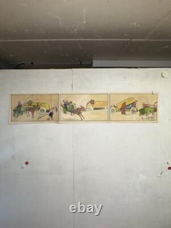 Rare affiche ancienne Auto Course 1900 Par Fernel
