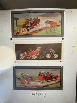 Rare affiche ancienne Auto Course 1900 Par Fernel