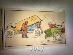 Rare affiche ancienne Auto Course 1900 Par Fernel