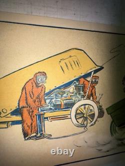 Rare affiche ancienne Auto Course 1900 Par Fernel