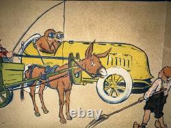 Rare affiche ancienne Auto Course 1900 Par Fernel