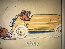 Rare affiche ancienne Auto Course 1900 Par Fernel