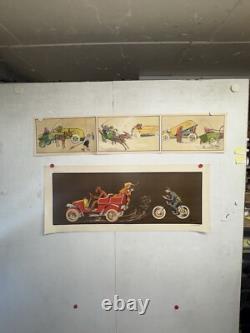 Rare affiche ancienne Auto Course 1900 Par Fernel