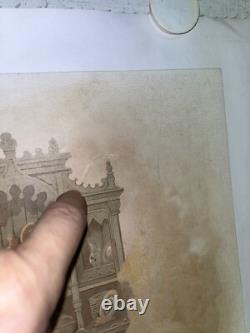 Rare affiche ancienne Biscuits olibet Anges Apotres Debut 1900 Entoilée