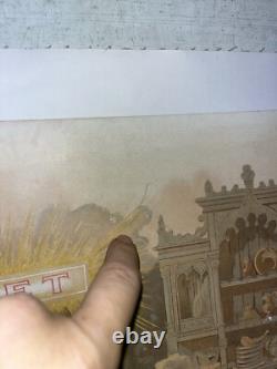 Rare affiche ancienne Biscuits olibet Anges Apotres Debut 1900 Entoilée