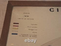 Rare affiche ancienne Cadre D'origine Citroën DS Shema Servo Frein Hydraulique