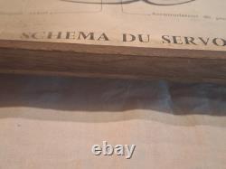 Rare affiche ancienne Cadre D'origine Citroën DS Shema Servo Frein Hydraulique